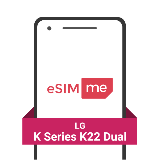 Cartão eSIM.me para LG K Series K22 Dual